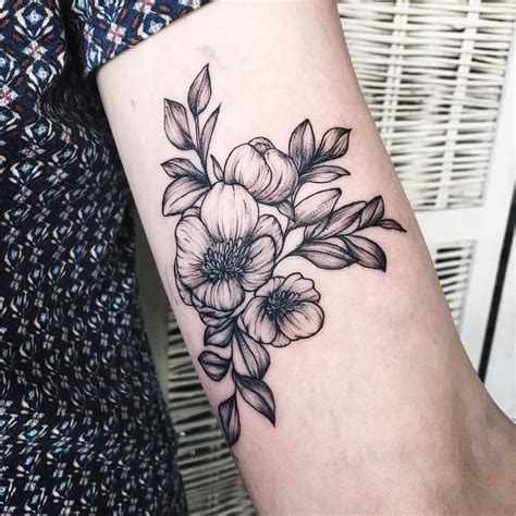 flower tattoo designs black white|black and white flower tattoo.